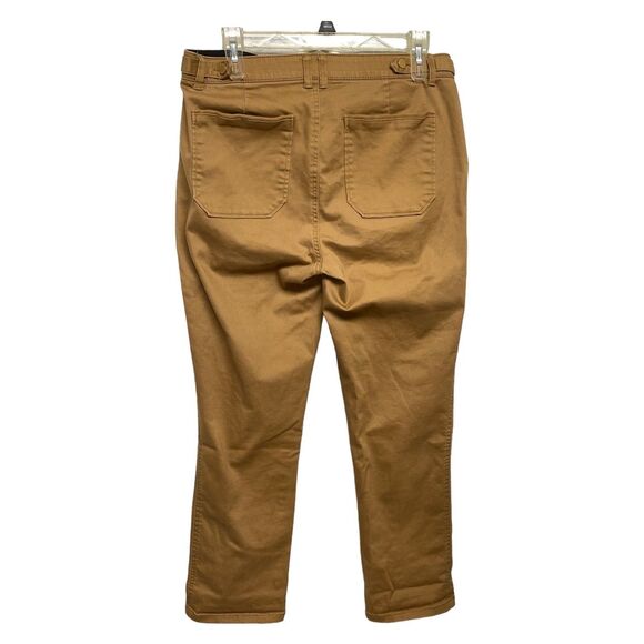 Democracy"Ab Technology" English Khaki Clay Cropped Cuffed Stretchy Pants Size 8 - Picture 2 of 11